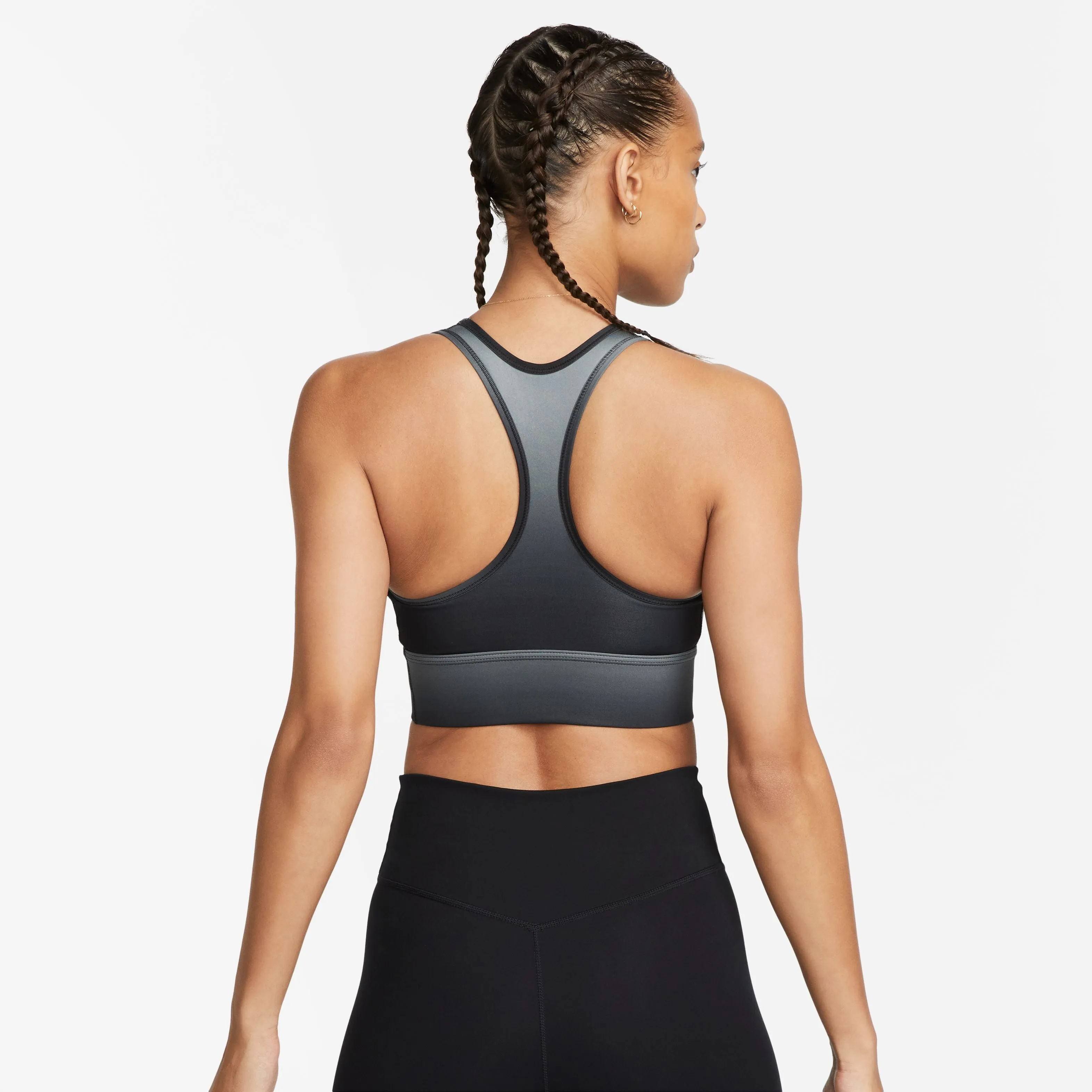 Nike - Swoosh Run Medium-Support Longline Padded Sports Bra - Femme