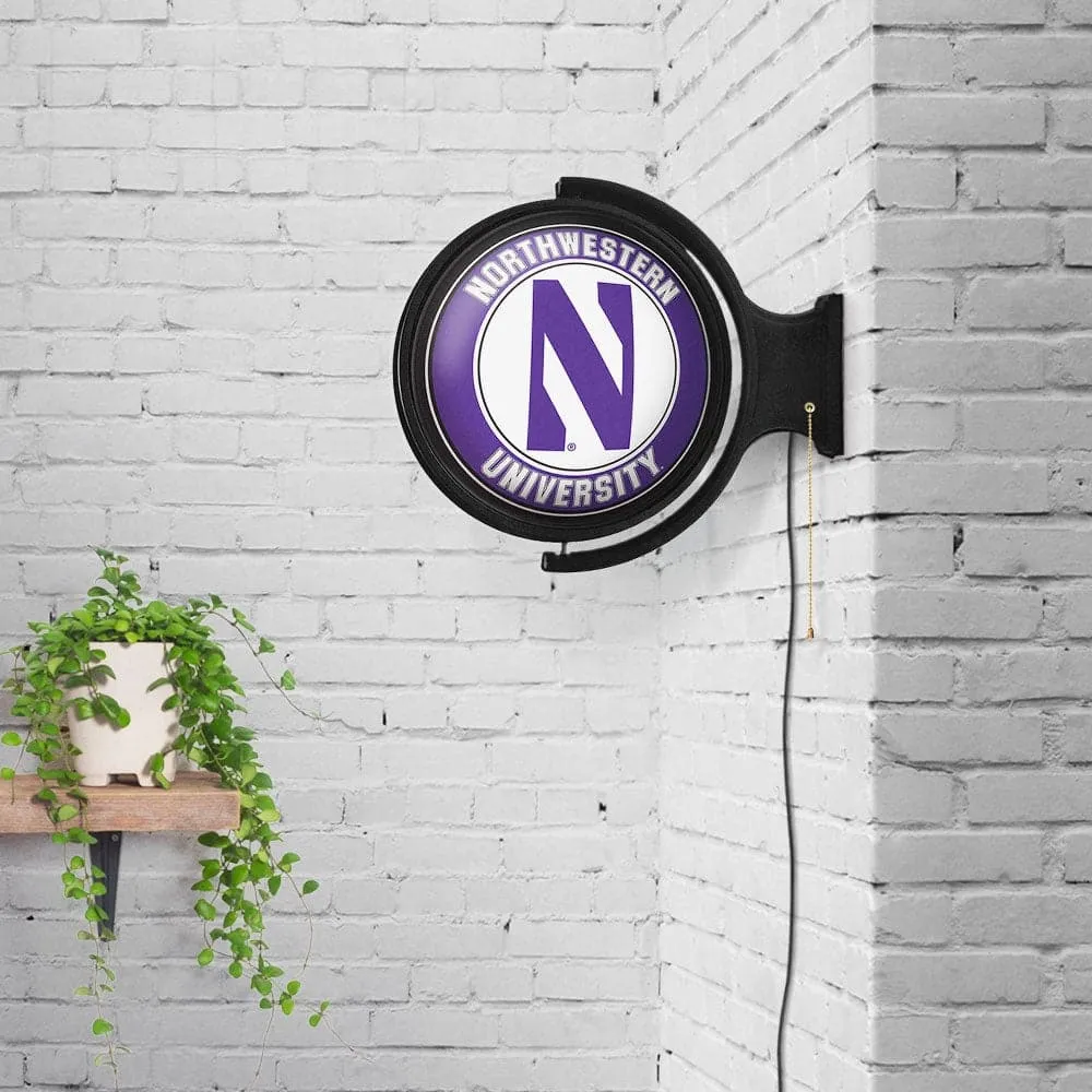 Northwestern Wildcats: Original Round Rotating Lighted Wall Sign