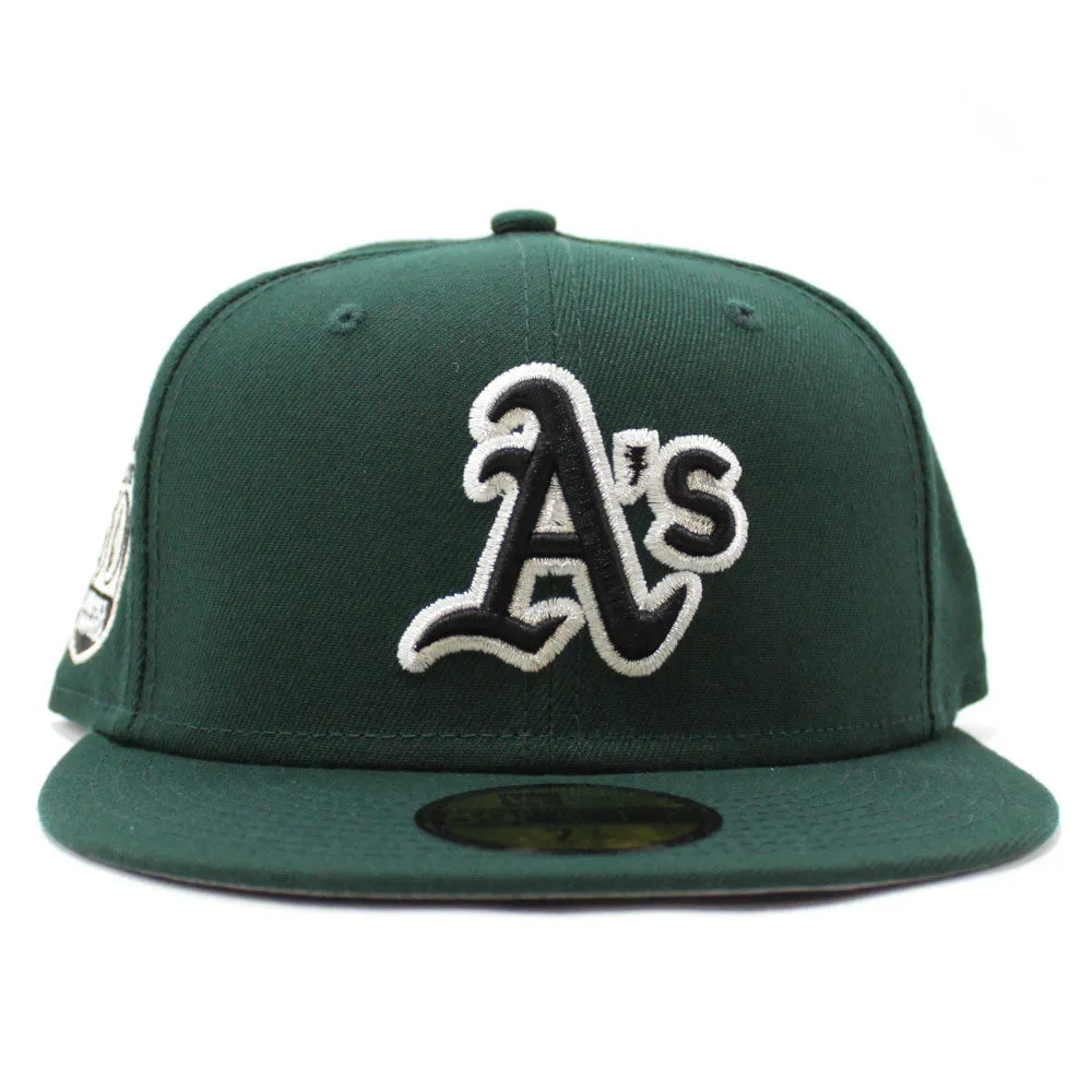 Oakland Athletics 50TH ANNIVERSARY New Era 59Fifty Fitted Hat (Glow in the Dark Green Gray Under Brim)