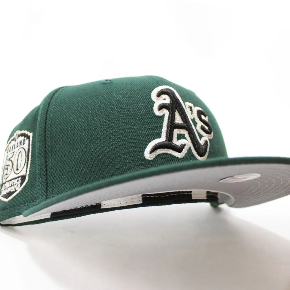 Oakland Athletics 50TH ANNIVERSARY New Era 59Fifty Fitted Hat (Glow in the Dark Green Gray Under Brim)