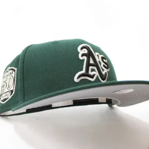 Oakland Athletics 50TH ANNIVERSARY New Era 59Fifty Fitted Hat (Glow in the Dark Green Gray Under Brim)