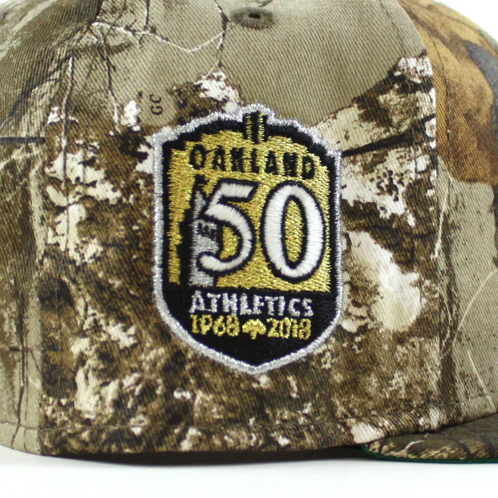 Oakland Athletics 50th Anniversary New Era 59Fifty Fitted Hat (RealTree Camo Green Under Brim)