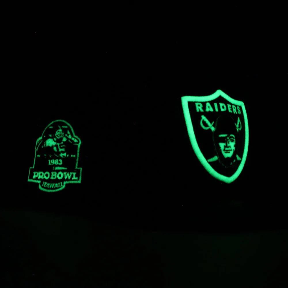 Oakland Raiders 1983 PRO BOWL New Era 59Fifty Fitted Hat V2 (Glow in the Dark Gray Under Brim)