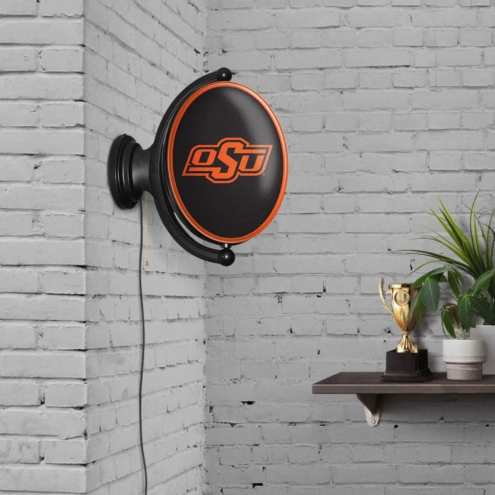 Oklahoma State Cowboys: Original Oval Rotating Lighted Wall Sign