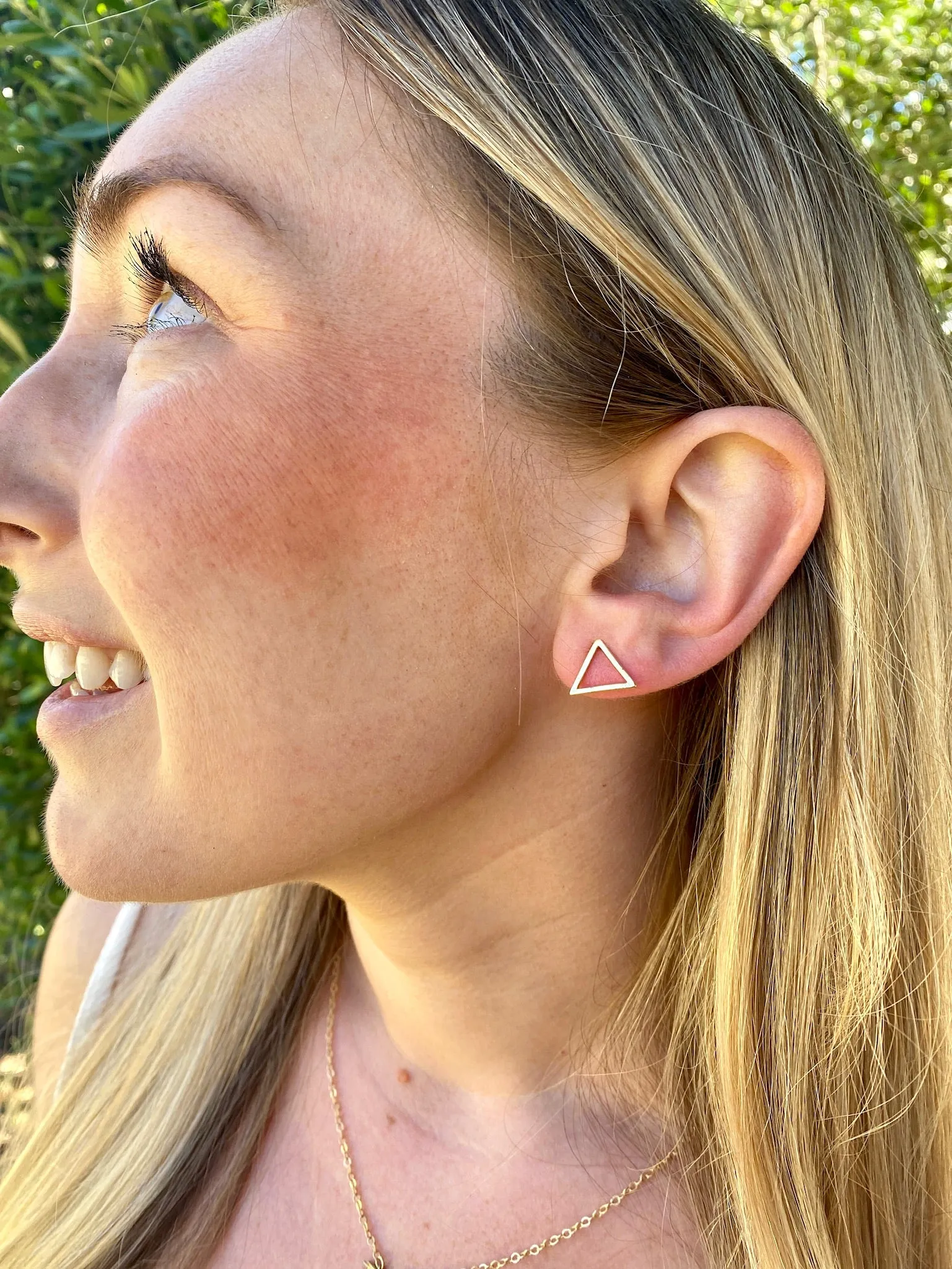 Open Triangle Stud Earrings