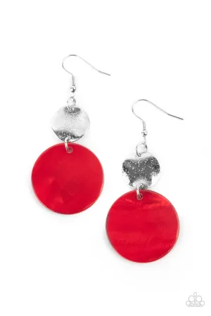 Opulently Oasis Red Paparazzi Earrings