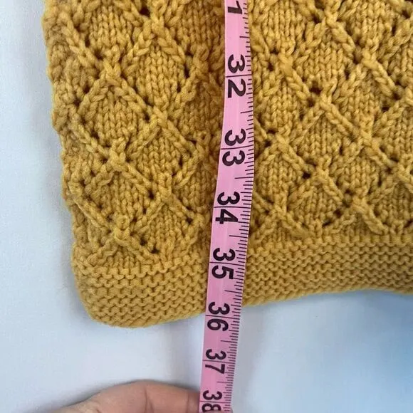 Original &amp; Rare Mod Vintage 1960's Handmade Crocheted Knitted Mini Dress Mustard