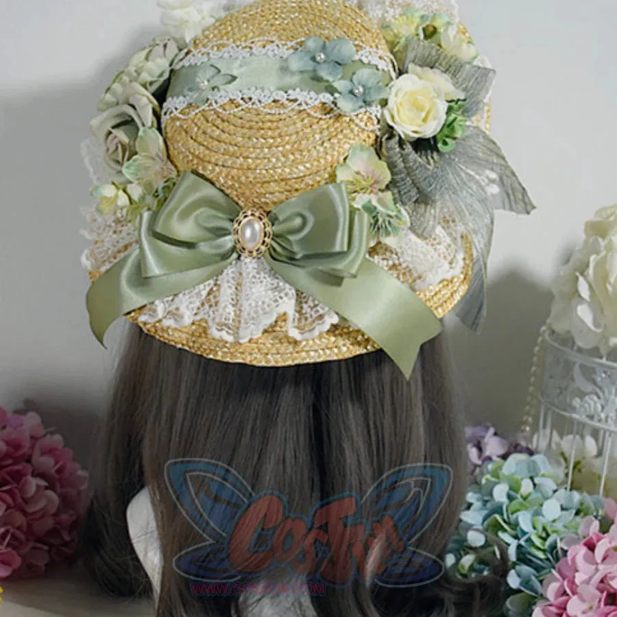 Original Elegant and Classic Lolita Flowers Straw Hat