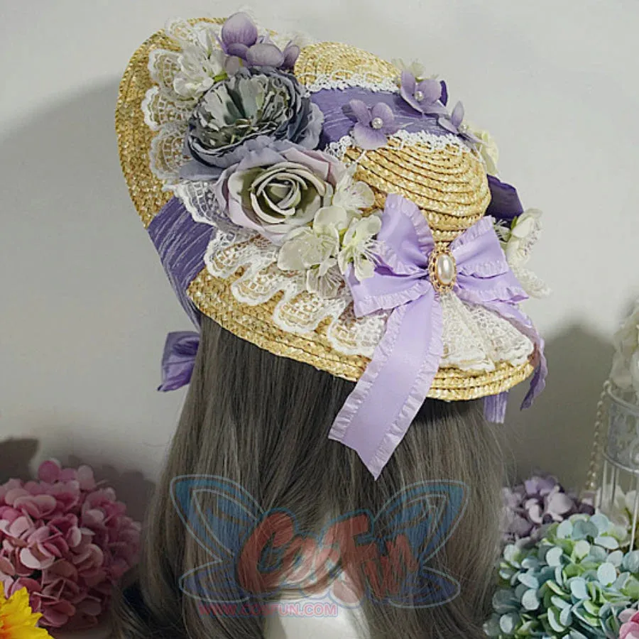 Original Elegant and Classic Lolita Flowers Straw Hat