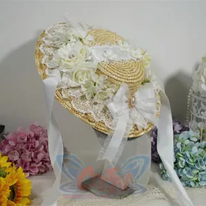 Original Elegant and Classic Lolita Flowers Straw Hat