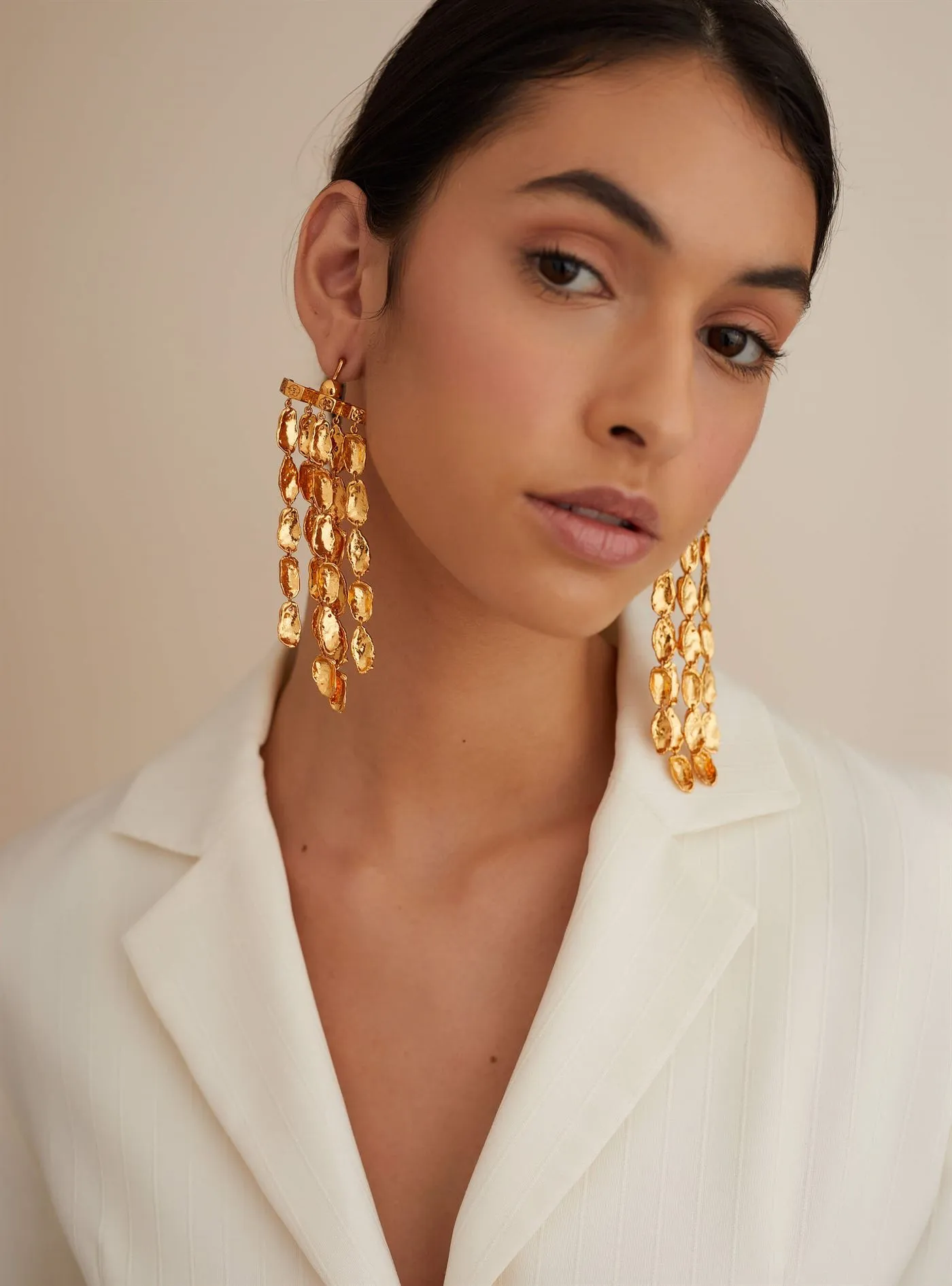 Outhouse   I   Oh Poppi SoHo Dewdrop Statement Earrings Brass, Gold Accessories OHAW21EA101