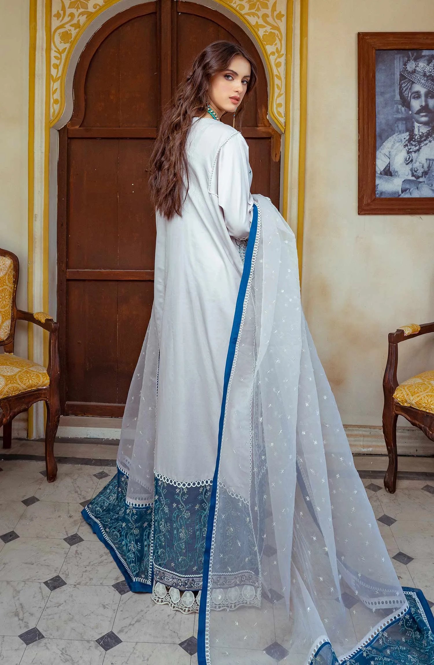 Pakistani Embroidered Punjabi Suit in Salwar Kameez Style