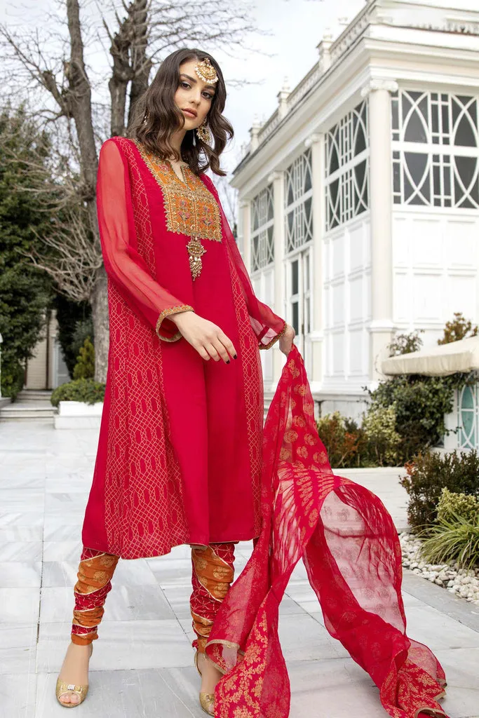 Pakistani Party Dress in Pink Kameez Trouser Style