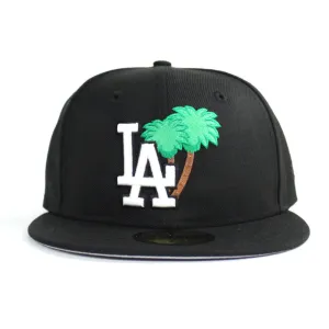 Palm Tree Los Angeles Dodgers New Era 59Fifty Fitted Hat (Black Gray Under Brim)