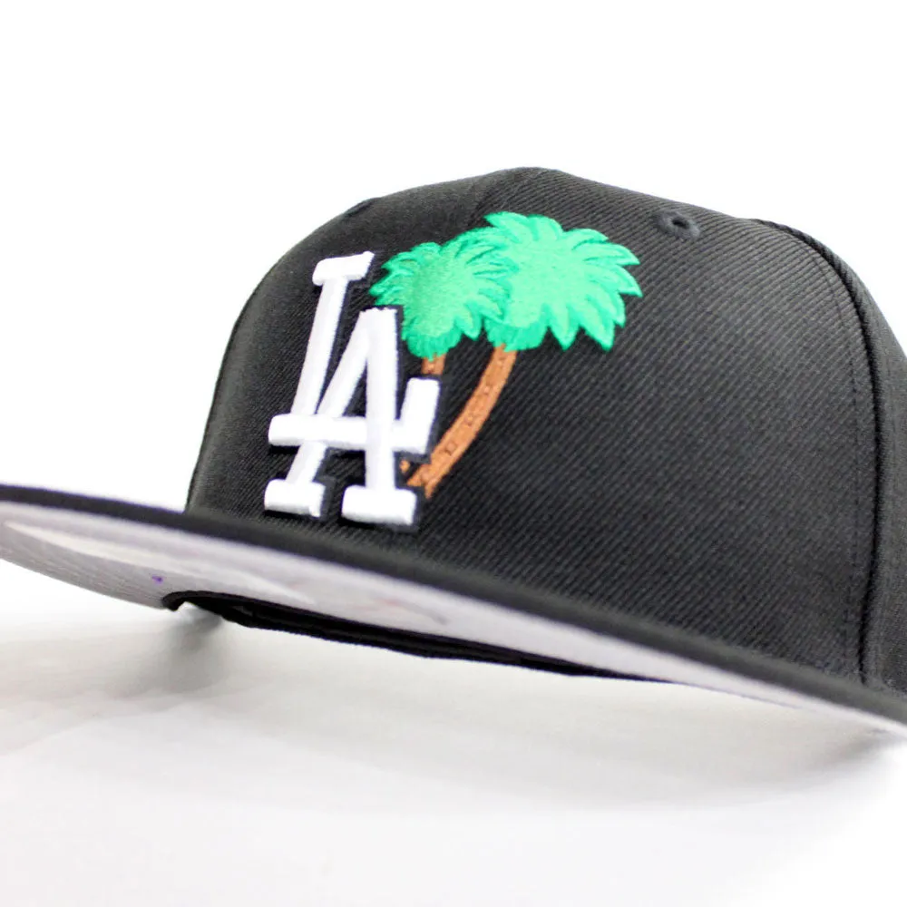 Palm Tree Los Angeles Dodgers New Era 59Fifty Fitted Hat (Black Gray Under Brim)