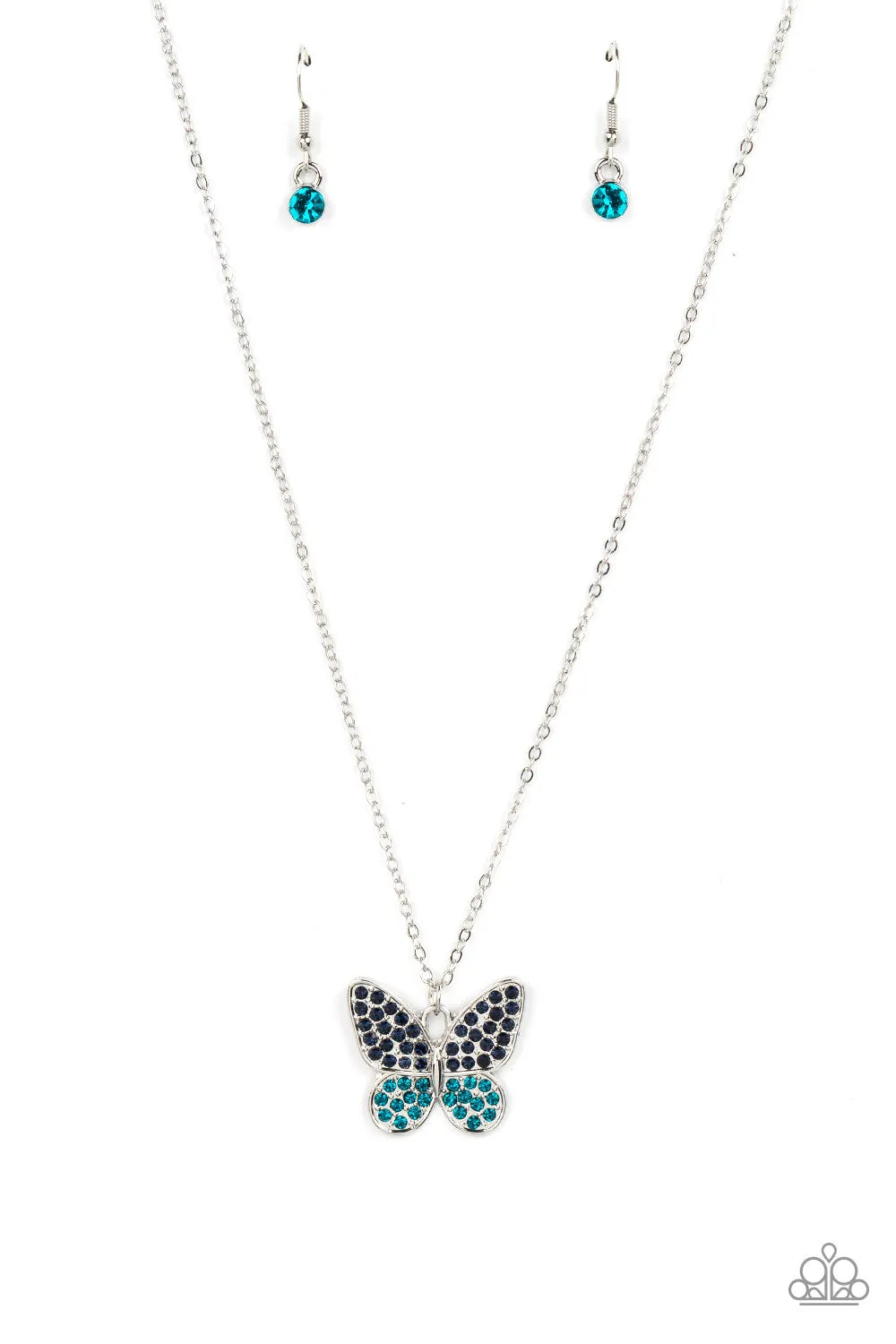 Paparazzi Flutter Forte - Blue Butterfly Necklace