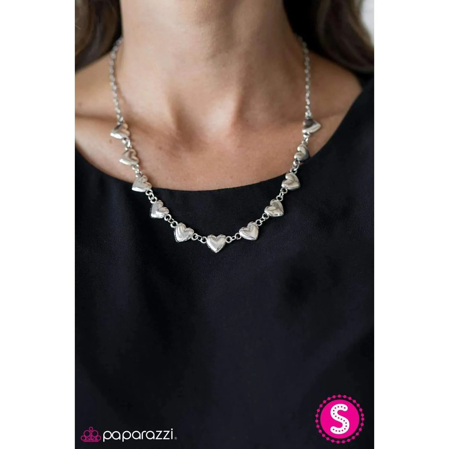 Paparazzi If My Heart Had Wings Dainty Heart Silver Necklace & Earring Set