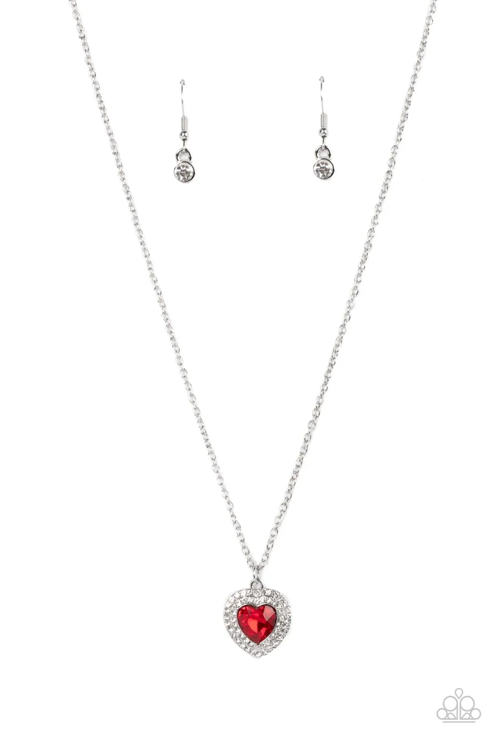 Paparazzi Taken with Twinkle - Red Heart Necklace
