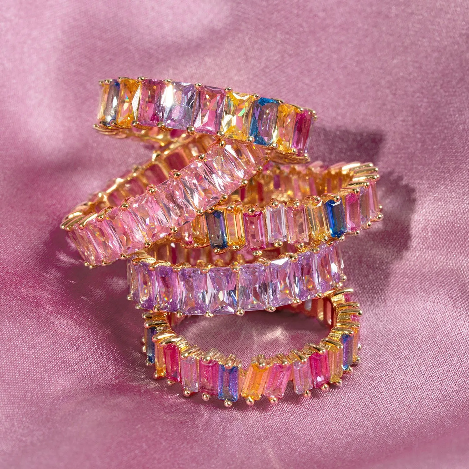 Pastel Scattered Eternity Band