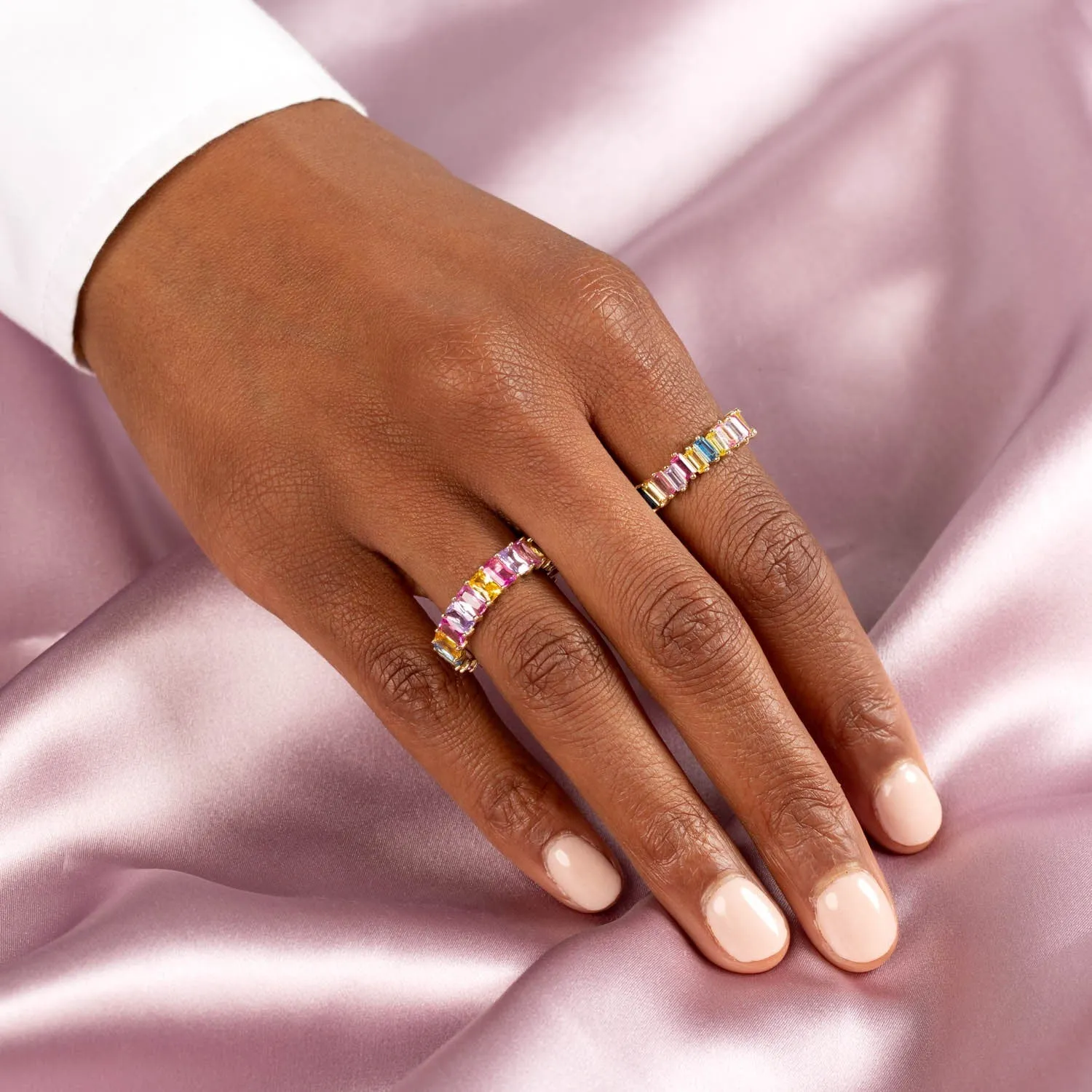 Pastel Scattered Eternity Band