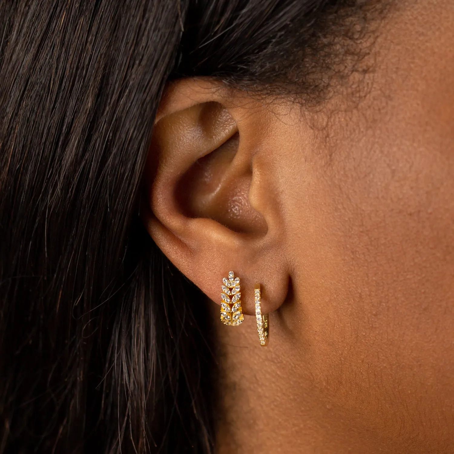 Pavé Dainty Huggie Earring