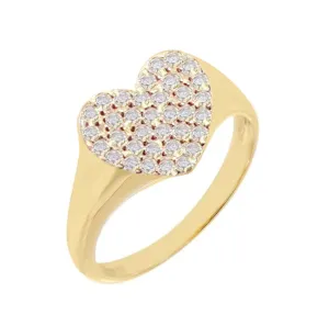 Pavé Heart Pinky Ring