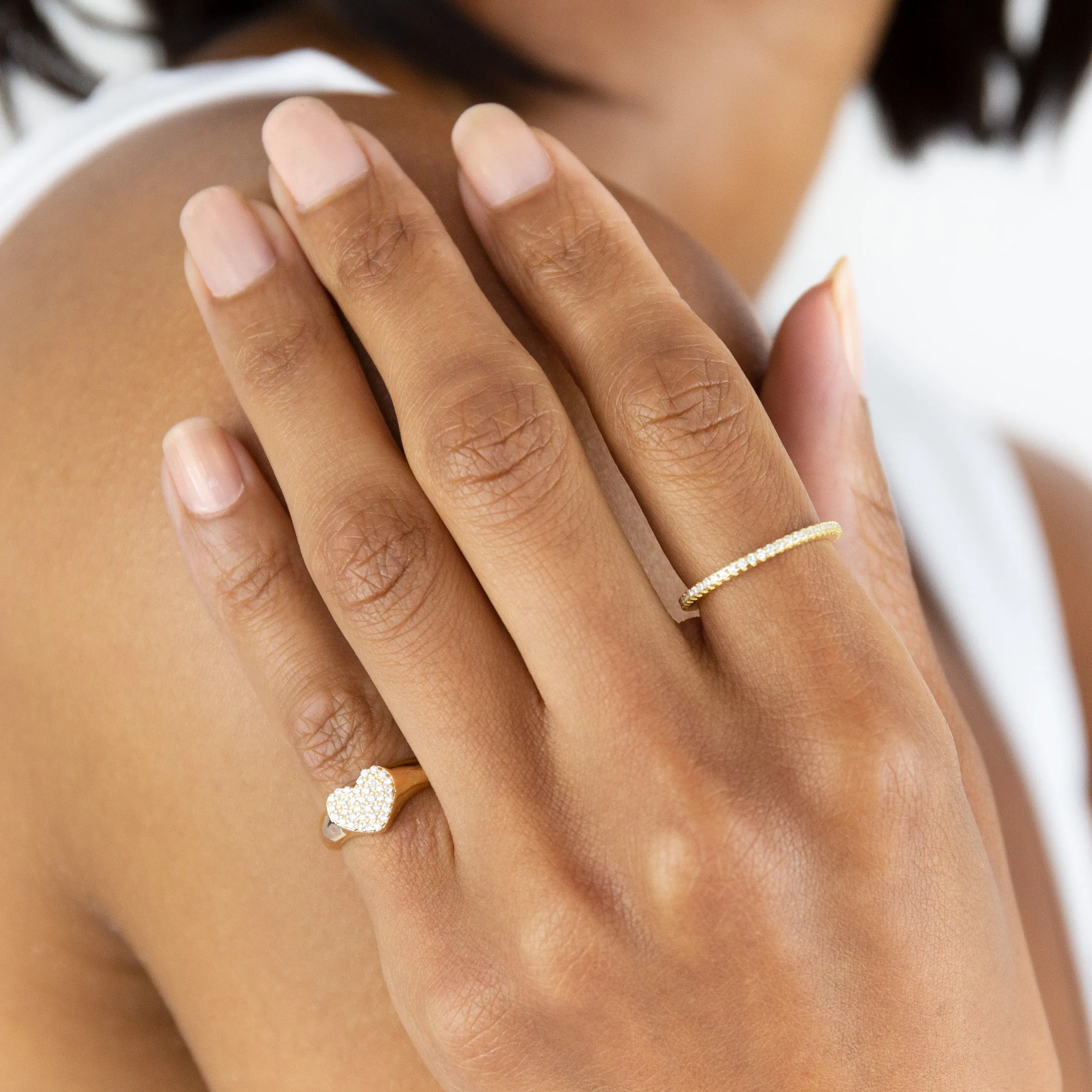 Pavé Heart Pinky Ring