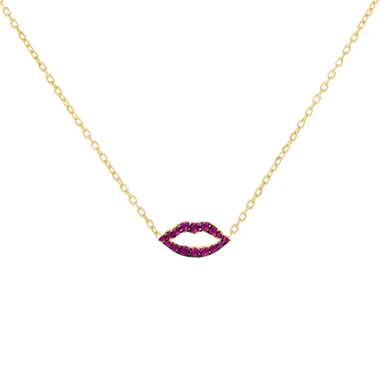 Pavé Lip Necklace