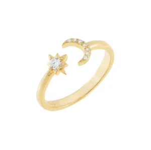 Pavé Moon & Star Ring