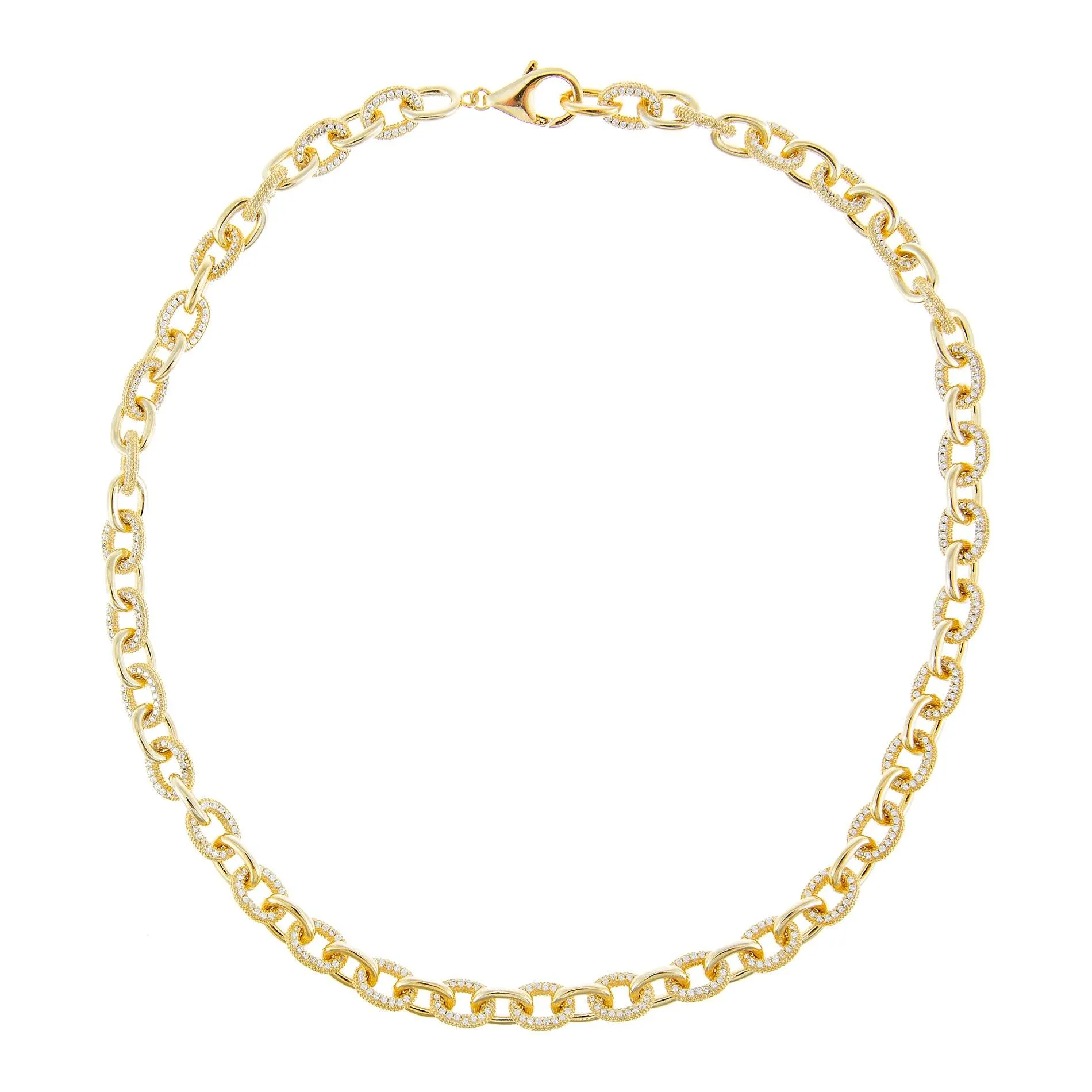 Pavé Round Link Necklace