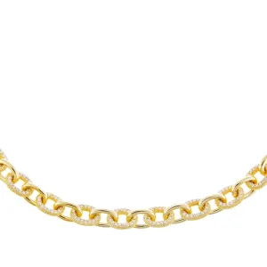 Pavé Round Link Necklace