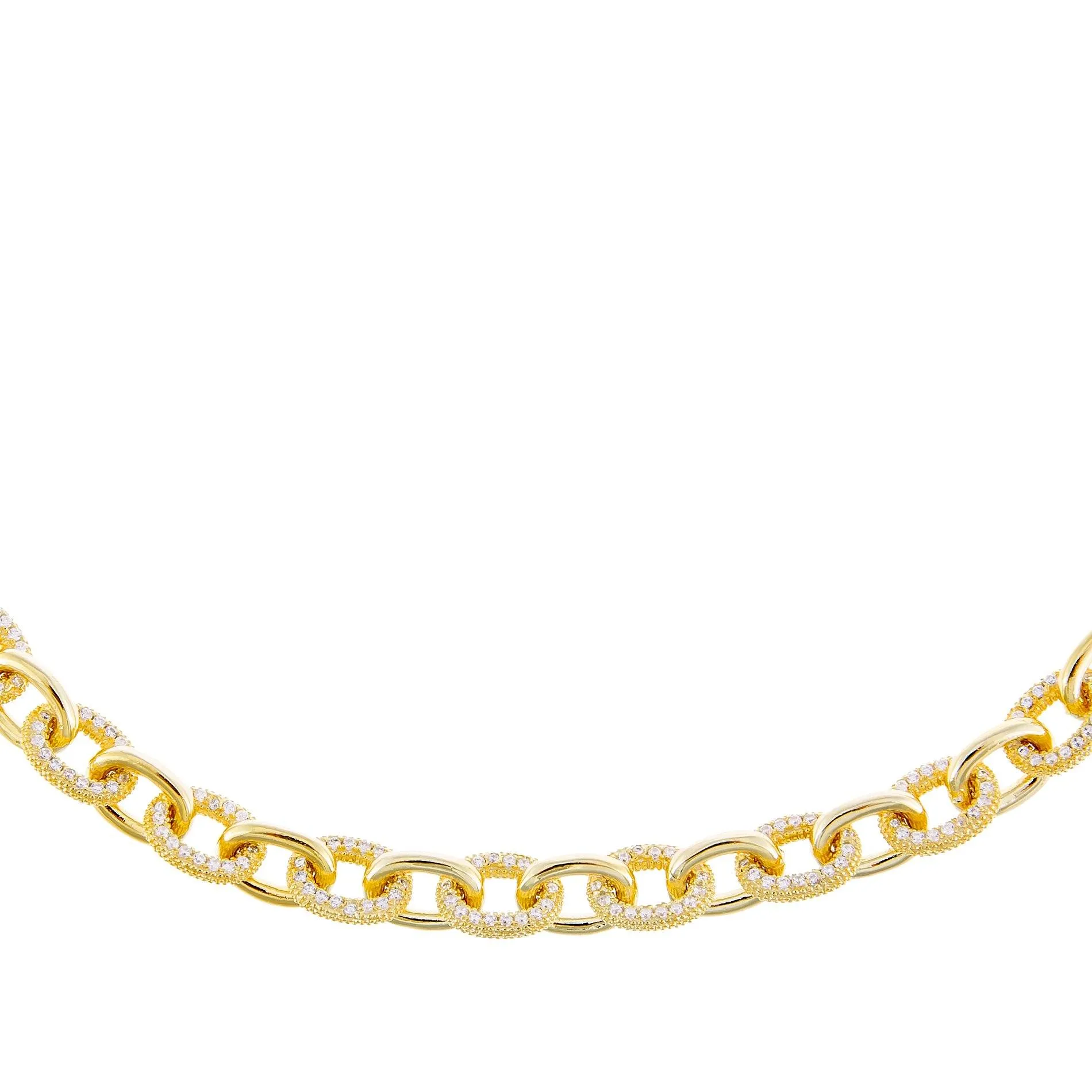 Pavé Round Link Necklace