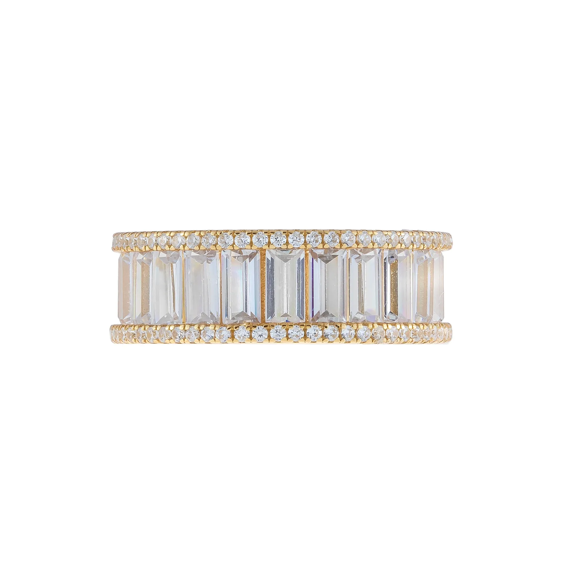 Pavé X Baguette Eternity Band