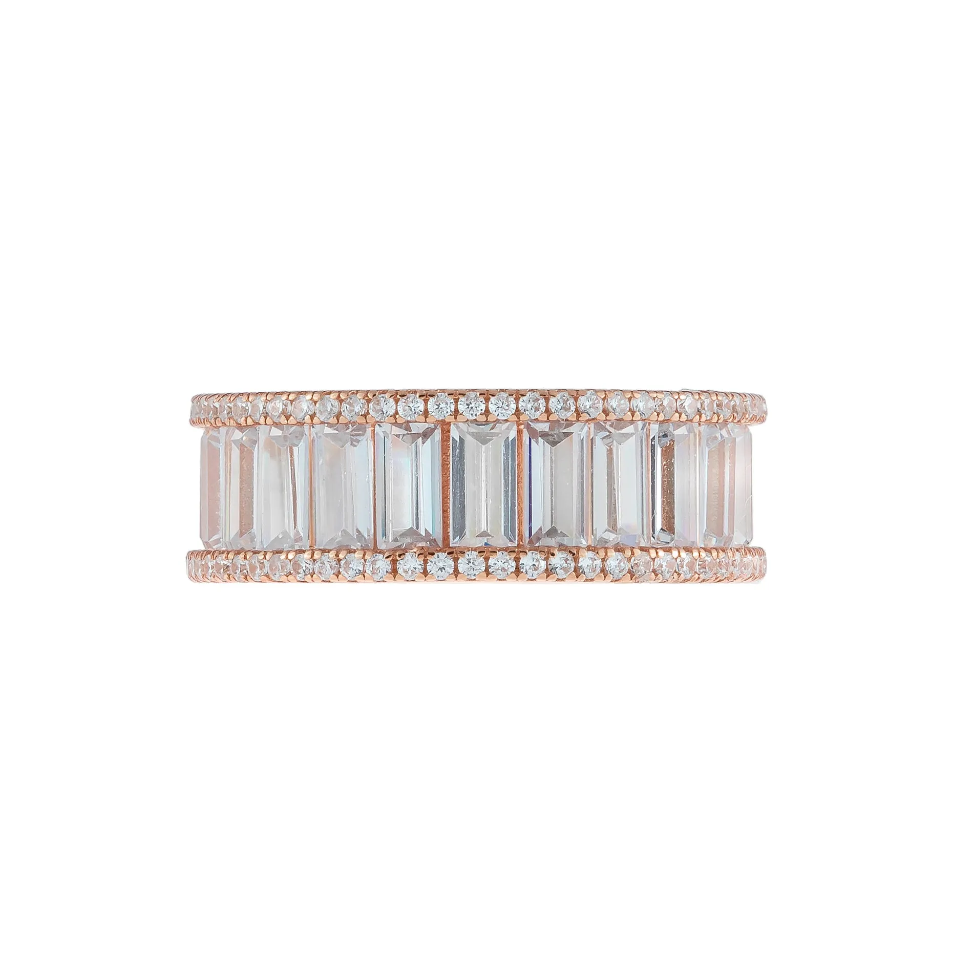 Pavé X Baguette Eternity Band
