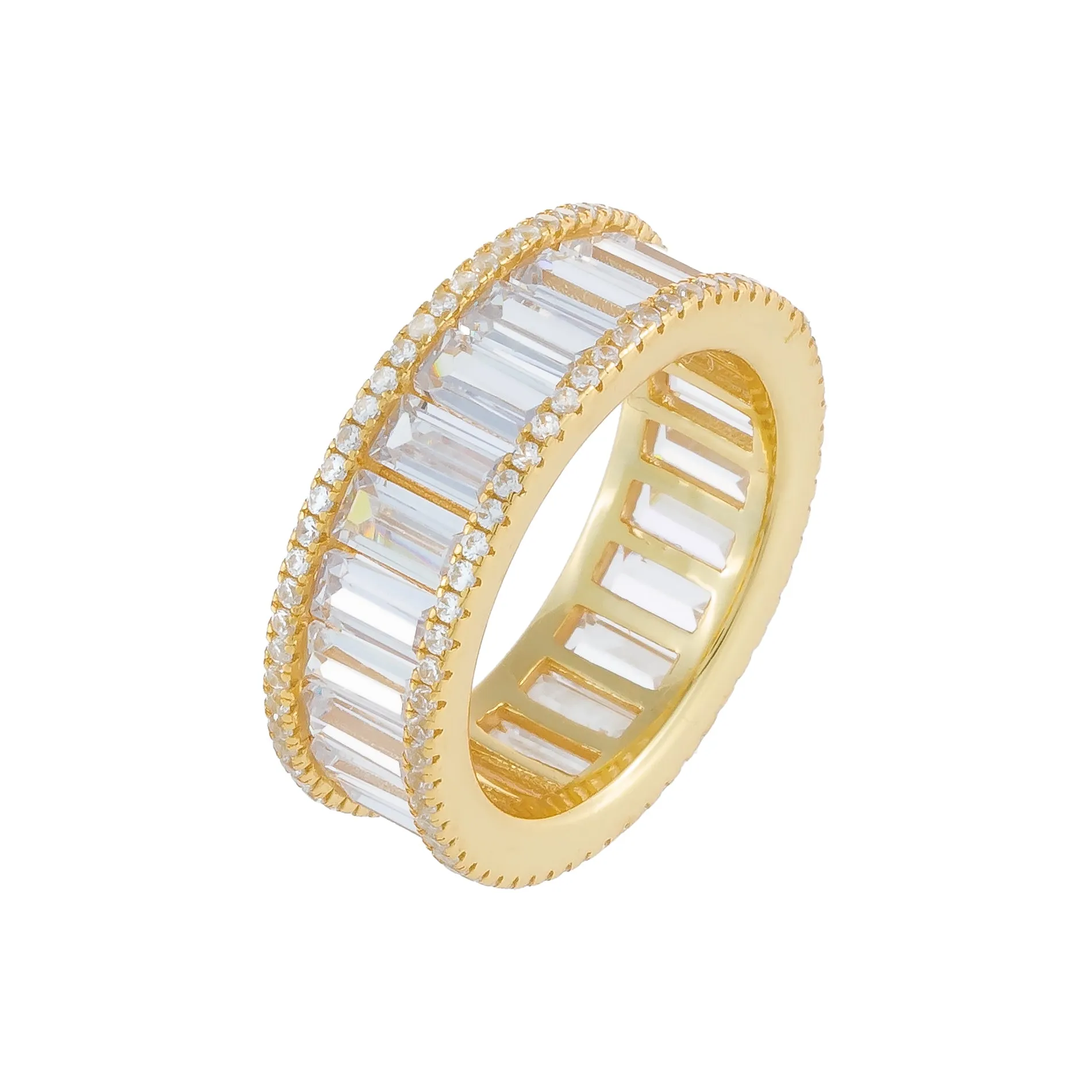 Pavé X Baguette Eternity Band