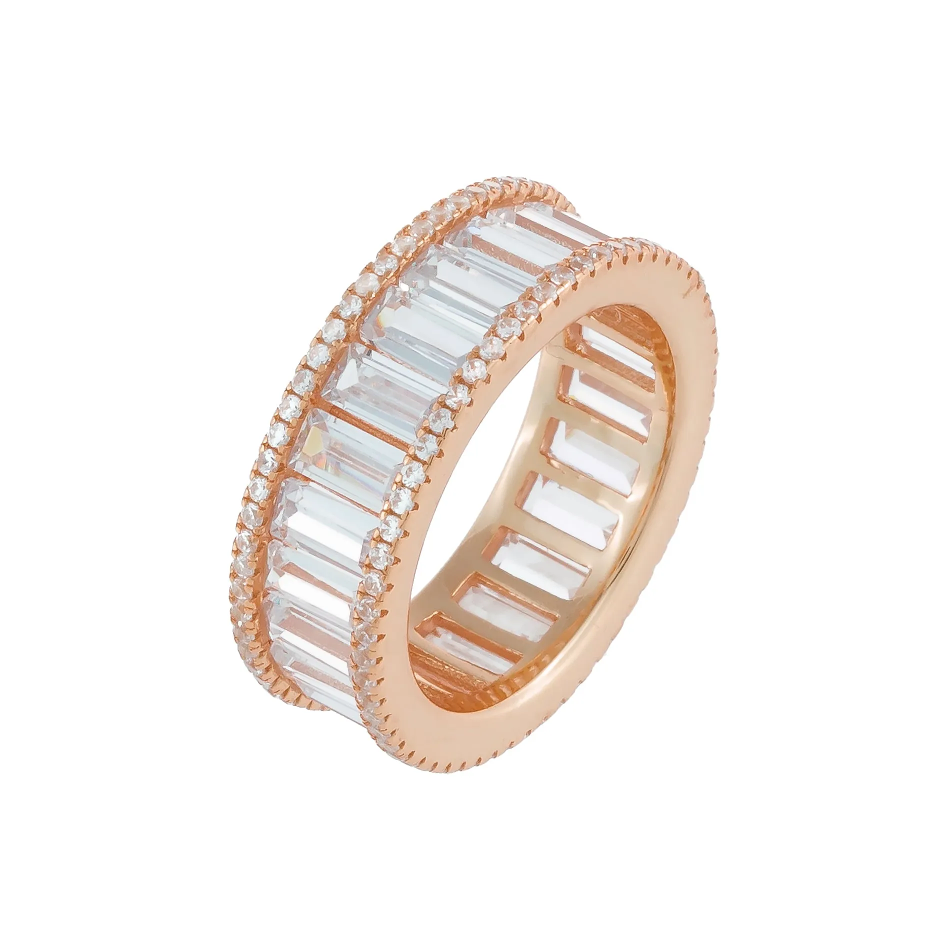 Pavé X Baguette Eternity Band
