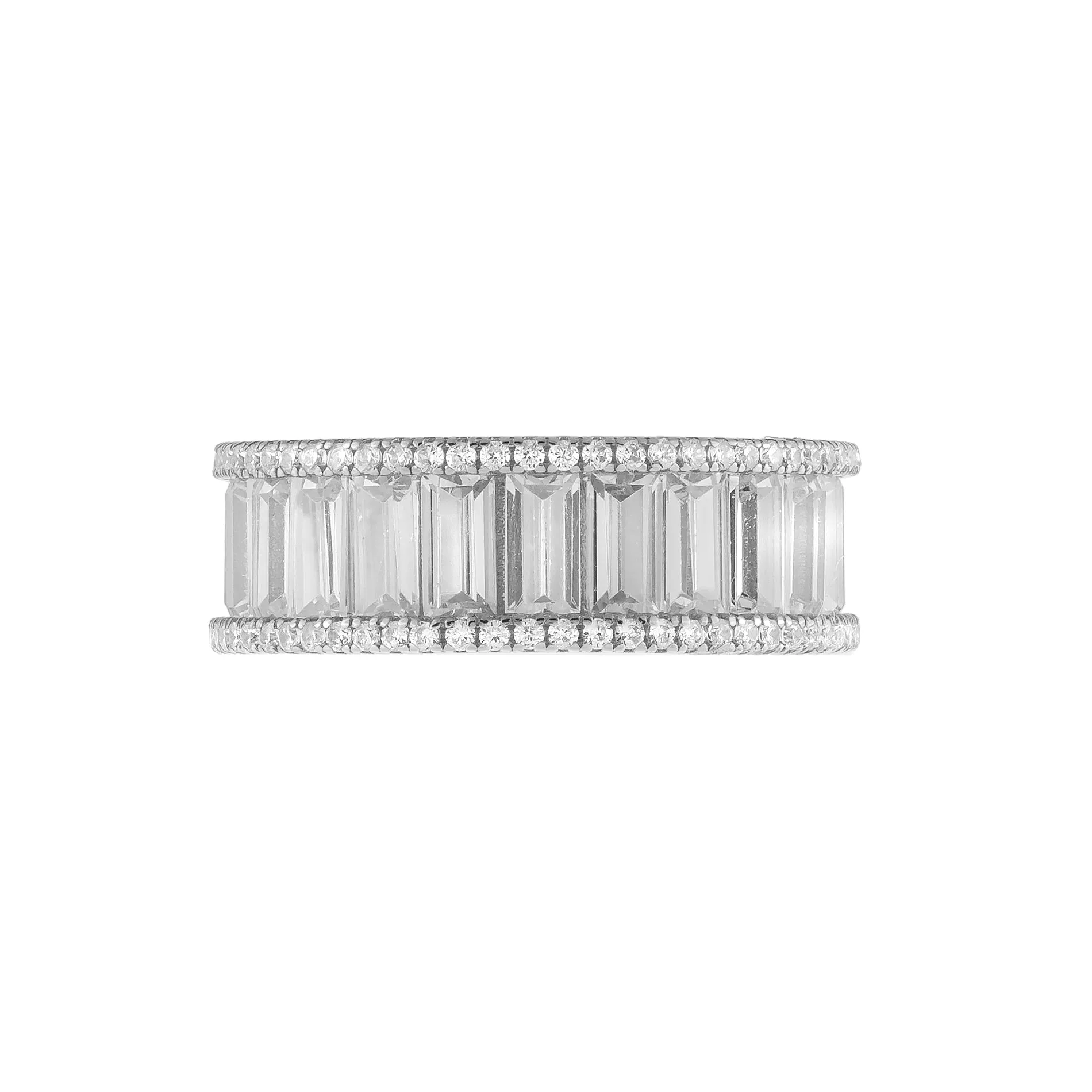 Pavé X Baguette Eternity Band