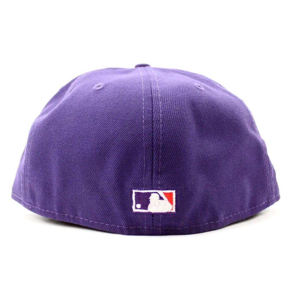 Peach Atlanta Braves 1995 World Series  New Era 59Fifty Fitted Hat (Glow in the Dark Purple Gray Under Brim)