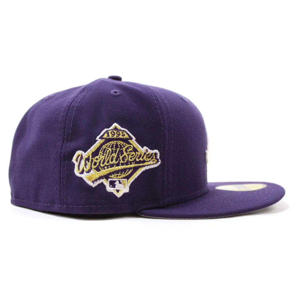 Peach Atlanta Braves 1995 World Series  New Era 59Fifty Fitted Hat (Glow in the Dark Purple Gray Under Brim)