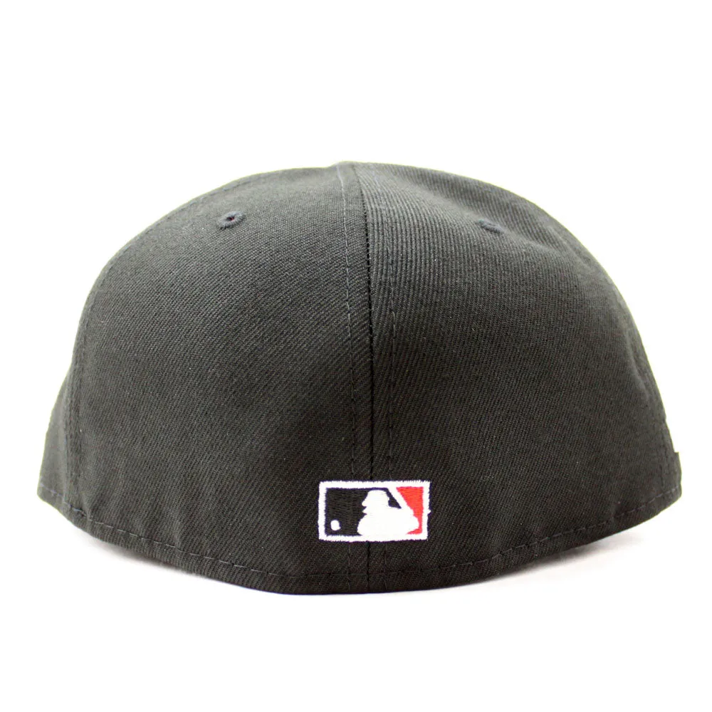Peach Atlanta Braves TURNER FIELD FINAL SEASON New Era 59Fifty Fitted Hat (Glow in the Dark Black Gray Under Brim)