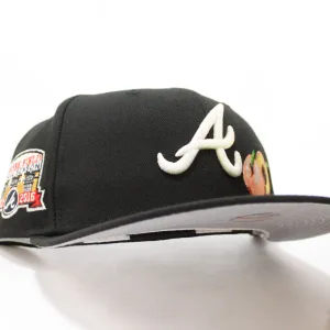 Peach Atlanta Braves TURNER FIELD FINAL SEASON New Era 59Fifty Fitted Hat (Glow in the Dark Black Gray Under Brim)