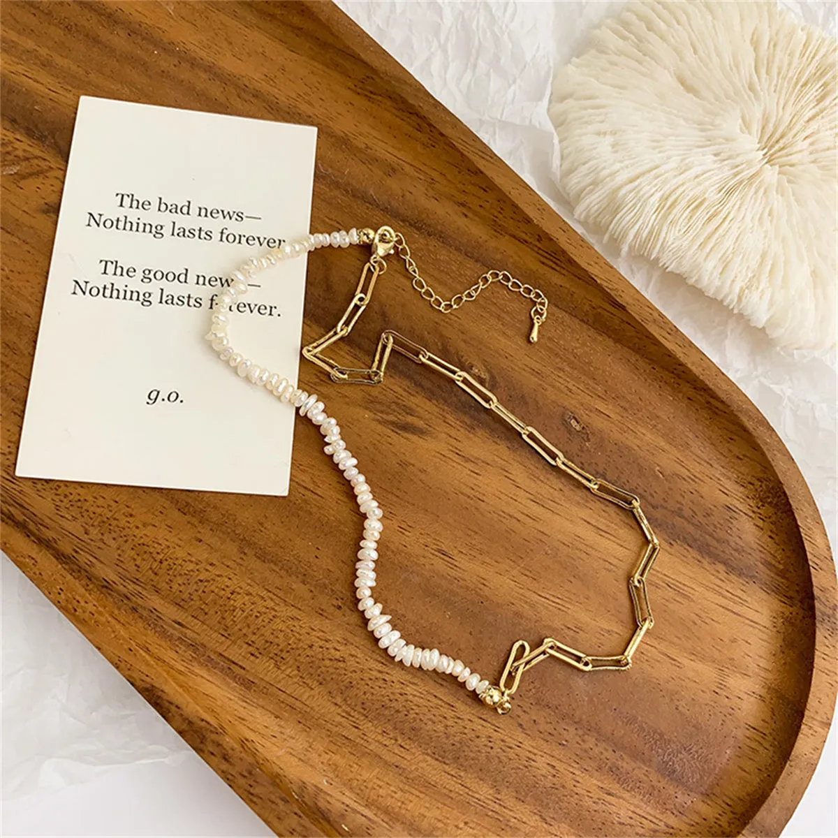 Pearl & 18K Gold-Plated Asymmetrical Chain Choker Necklace