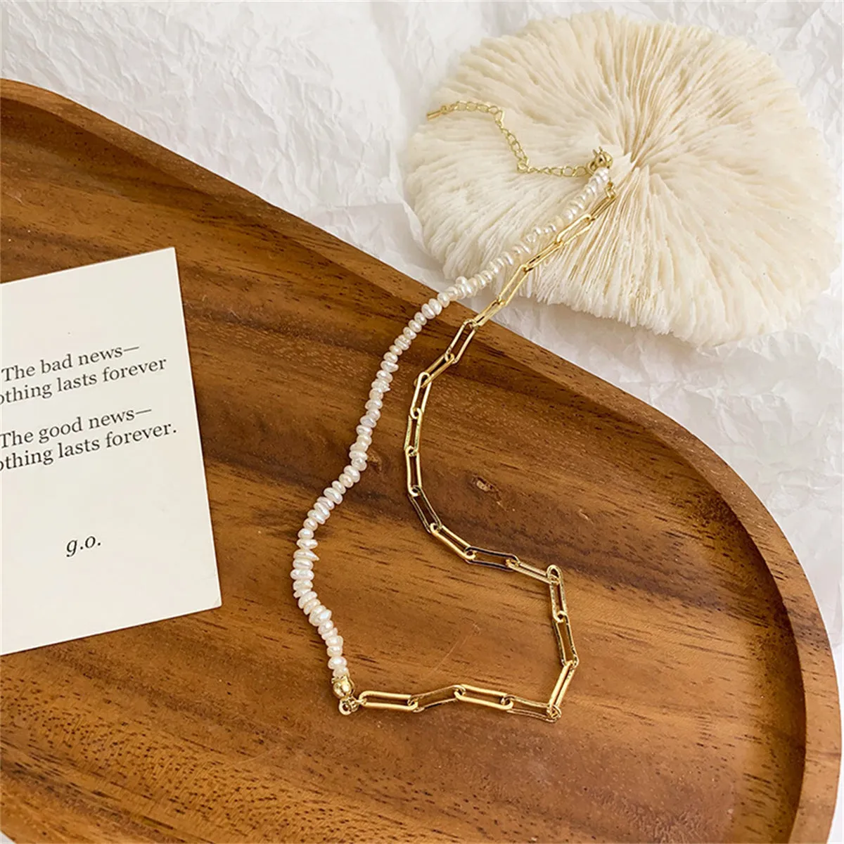 Pearl & 18K Gold-Plated Asymmetrical Chain Choker Necklace