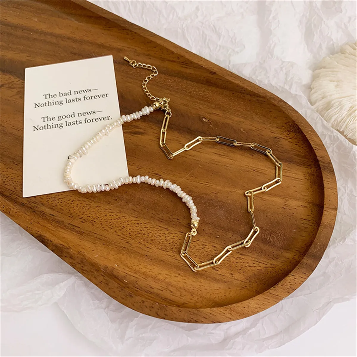 Pearl & 18K Gold-Plated Asymmetrical Chain Choker Necklace