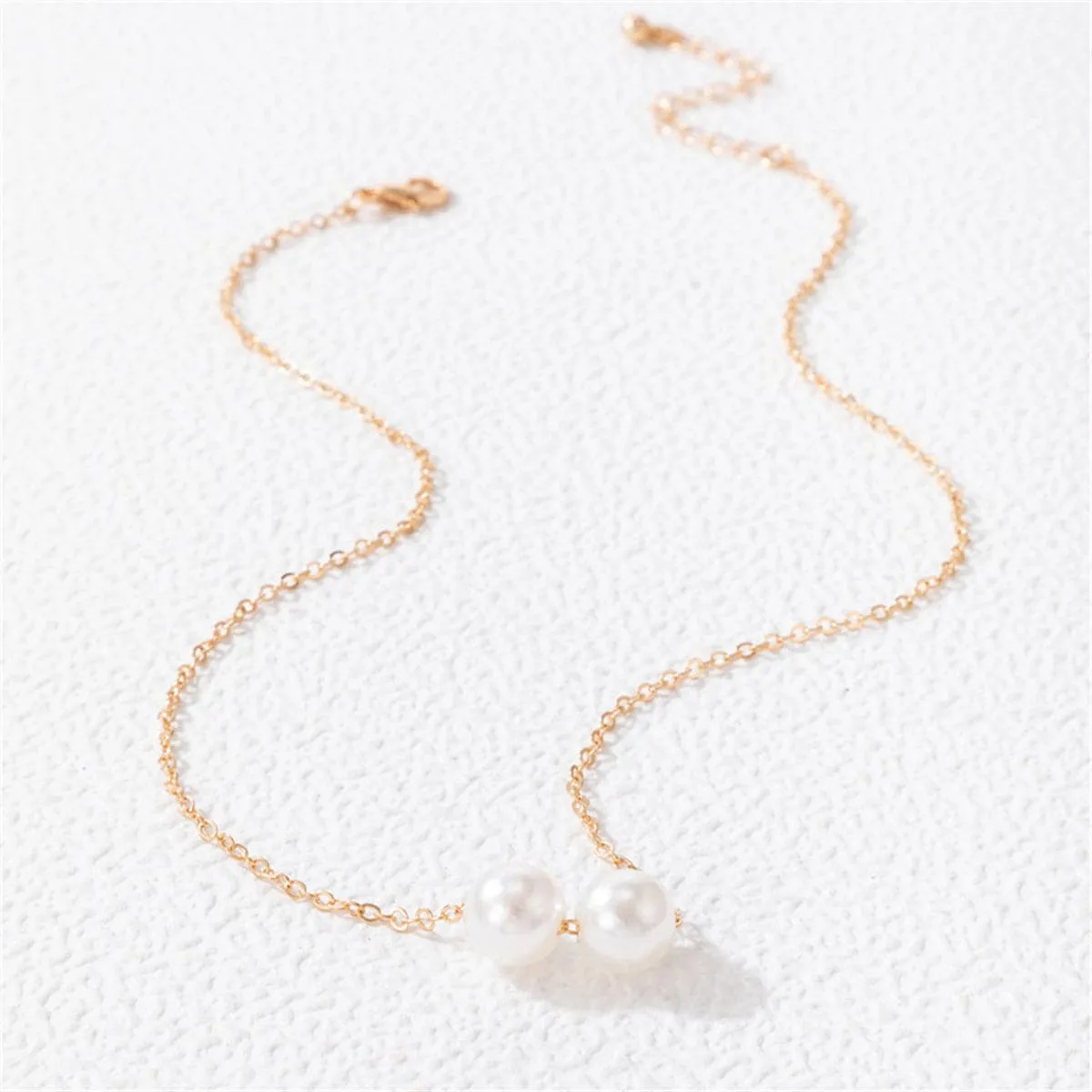 Pearl & 18K Gold-Plated Double Pendant Necklace