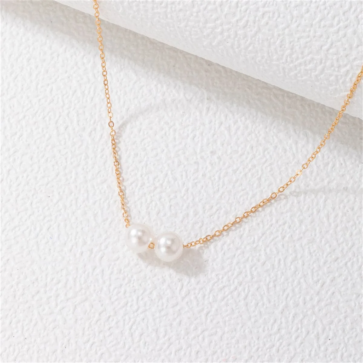 Pearl & 18K Gold-Plated Double Pendant Necklace