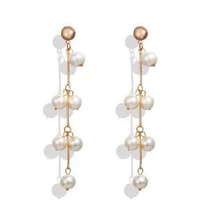 Pearl & 18K Gold-Plated Drop Earrings