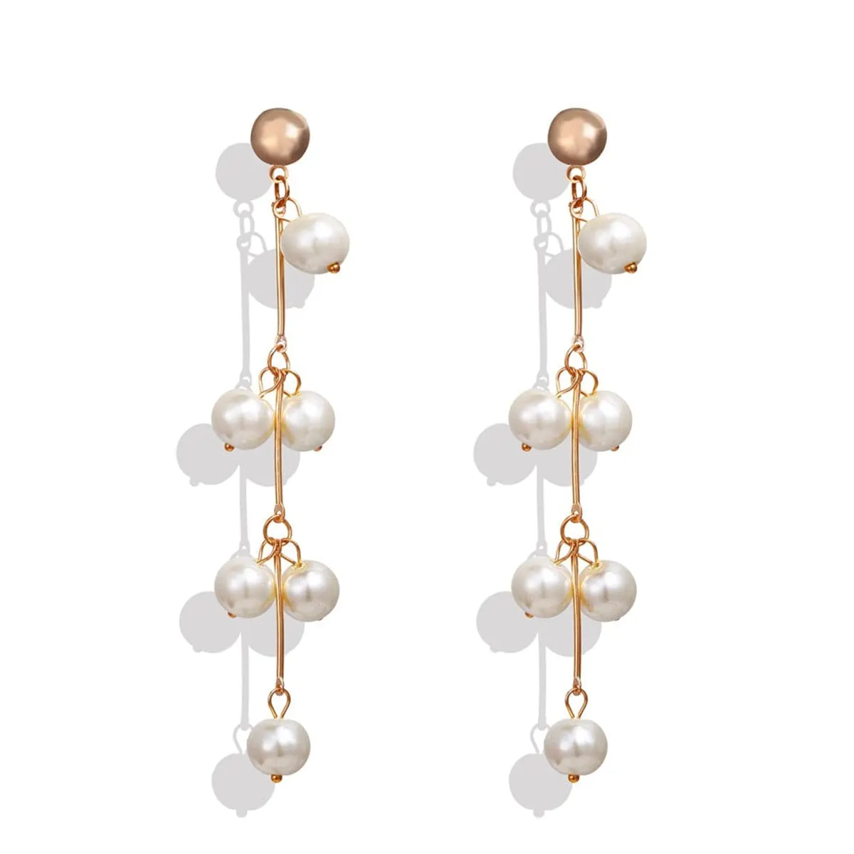 Pearl & 18K Gold-Plated Drop Earrings