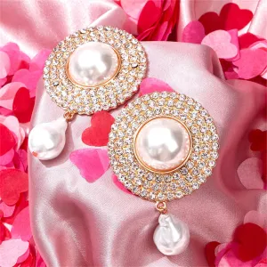 Pearl & Cubic Zirconia 18K Gold-Plated Statement Drop Earrings