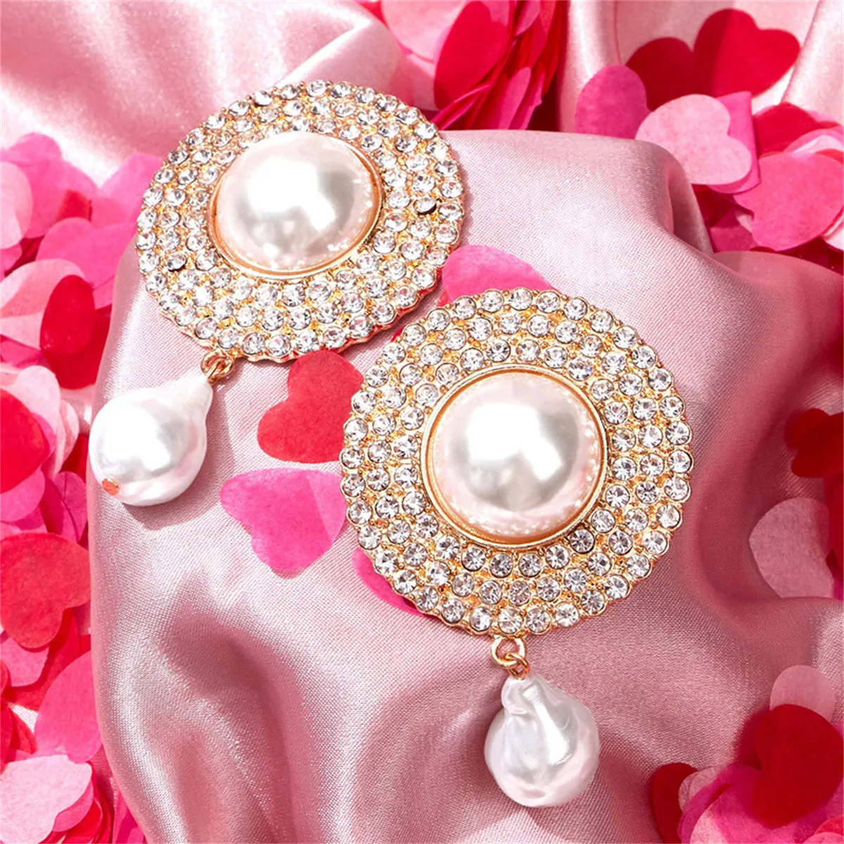 Pearl & Cubic Zirconia 18K Gold-Plated Statement Drop Earrings